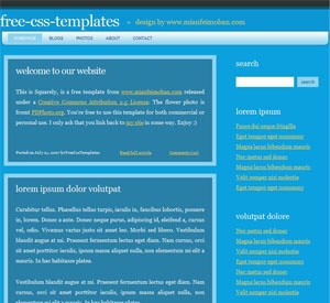 DIV+CSS蓝色WordPress主题静态网页模板