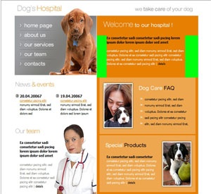狗狗宠物医院宠物医疗门诊CSS模板