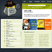 行业搜索网站淡绿色flash,psd,html网页模板