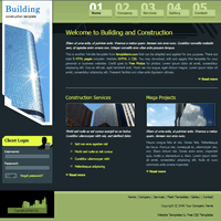 绿色精品国外建筑行业网站div+css静态网页模板