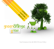 橙绿色环保广告设计html,psd网页模板