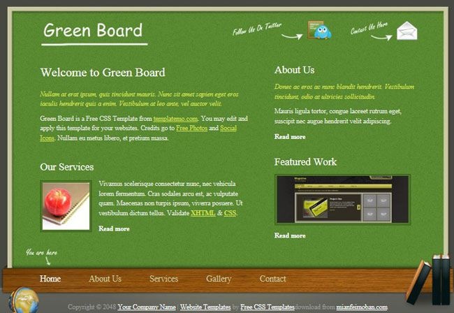 ɫ屨񱳾زcssҳģ-Green Board Theme