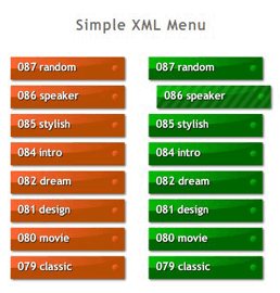 多种颜色简单xml+flash按纽式导航菜单素材