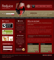 红色蔬果汁网页模板