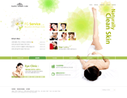 绿色自然脸部洁净肌肤网页模板