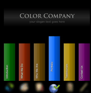 色彩支柱导航flash网站模板