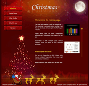 深红色圣诞节老人送礼物flash网页模板