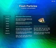 蓝色背景闪光颗粒效果flash网站模板