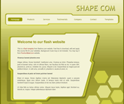 黄绿色多边形设计风格flash企业网站模板