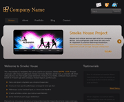 烟楼主题网页模板div+css经典黑灰企业网站模板