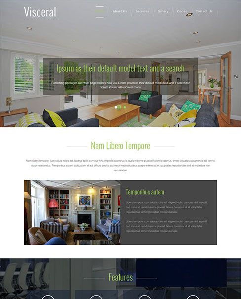 田园风格室内装饰设计html5-css3网页模板