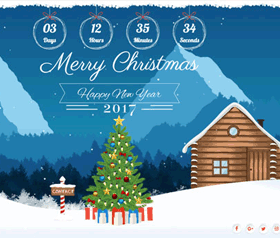 圣诞节下雪天夜晚童话故事卡通html5网页模板